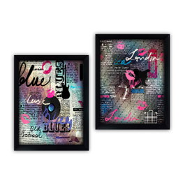 Wallity Cuadros Decorativos Enmarcados (2 Piezas) 35 x 45 cm